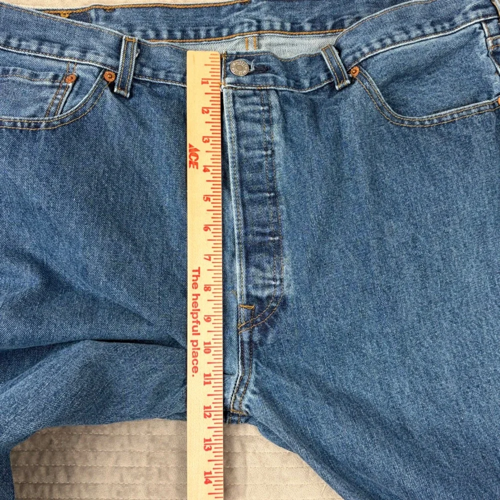 Levis 501‎ Original Fit Mens Blue Straight Leg Button Fly Jeans 40x38 00501-0194